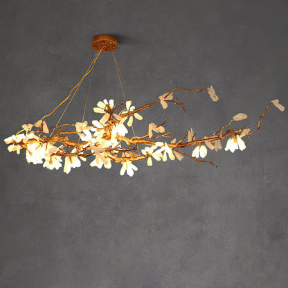 Crushed Natural Stone Chandelier with Adjustable Height — side view