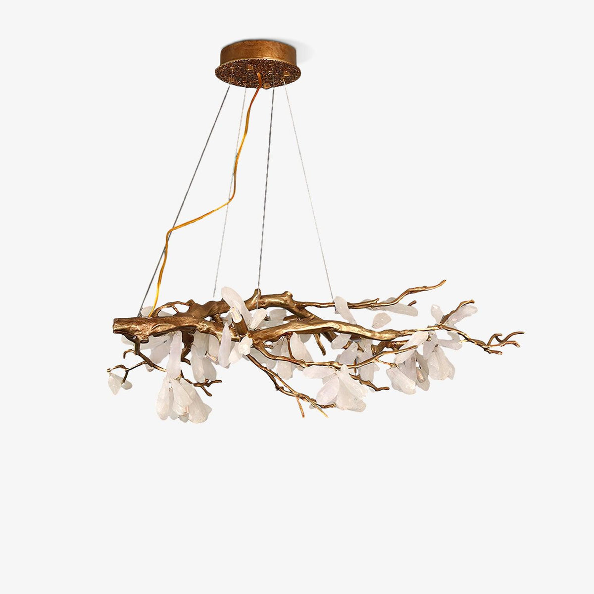 Crushed Natural Stone Chandelier with Adjustable Height — detail view