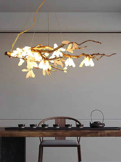 Crushed Natural Stone Chandelier with Adjustable Height — lifestyle view