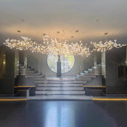 Gingko Leaves Chandelier with Adjustable Brightness