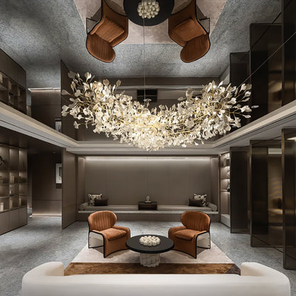 Gingko Leaves Chandelier with Adjustable Brightness