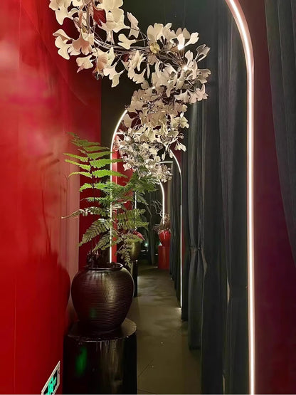 Gingko Leaves Chandelier with Adjustable Brightness