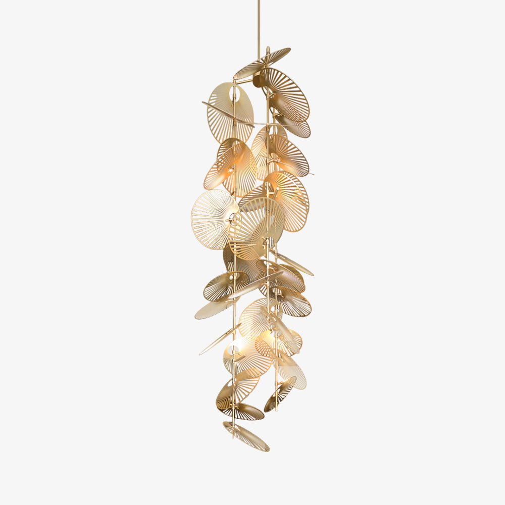 Cattail Leaf Chandelier with Adjustable Height — side view
