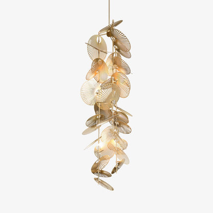 Cattail Leaf Chandelier with Adjustable Height — side view