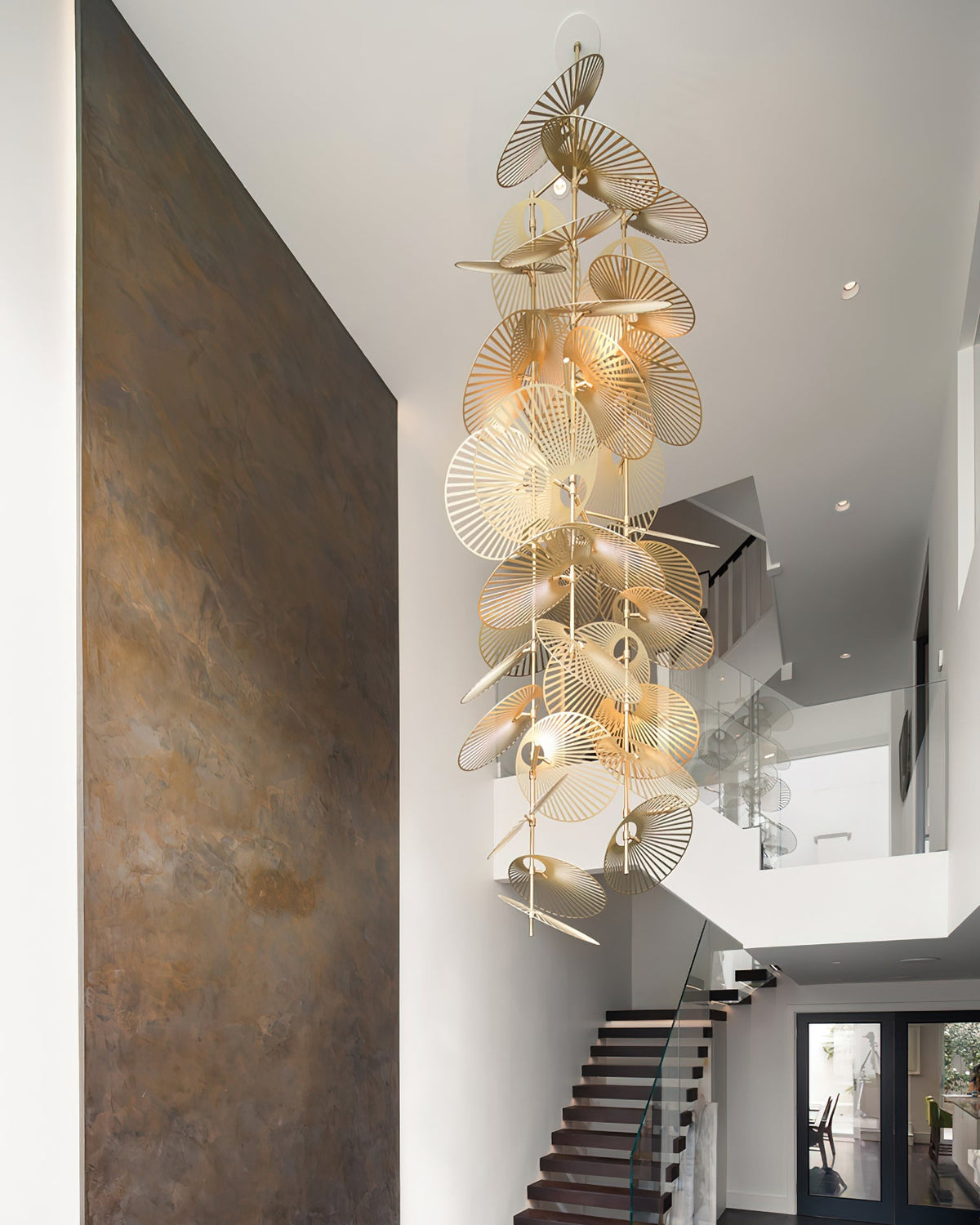Cattail Leaf Chandelier with Adjustable Height