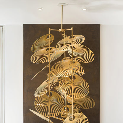 Cattail Leaf Chandelier with Adjustable Height
