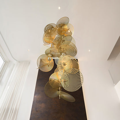 Cattail Leaf Chandelier with Adjustable Height