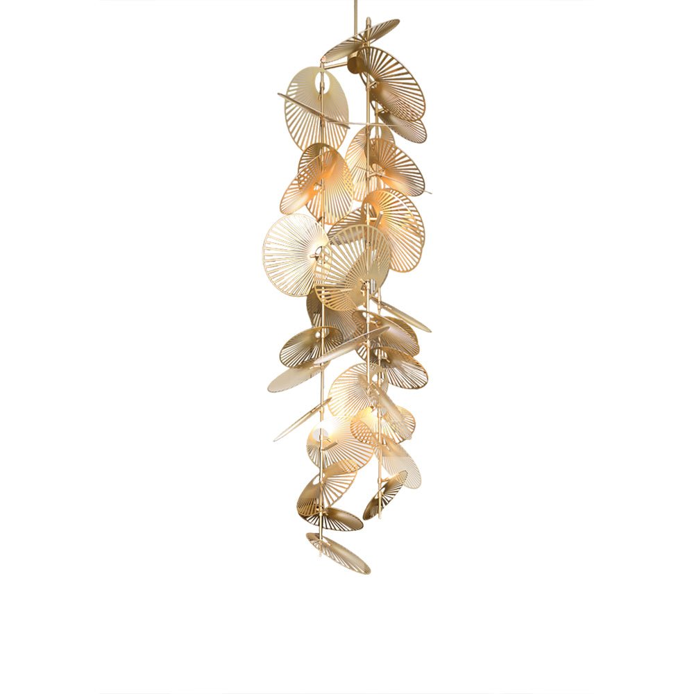 Cattail Leaf Chandelier with Adjustable Height — front view