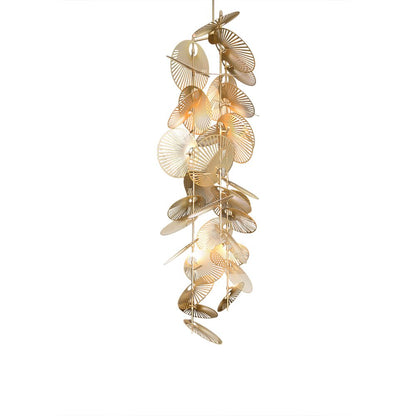 Cattail Leaf Chandelier with Adjustable Height — front view