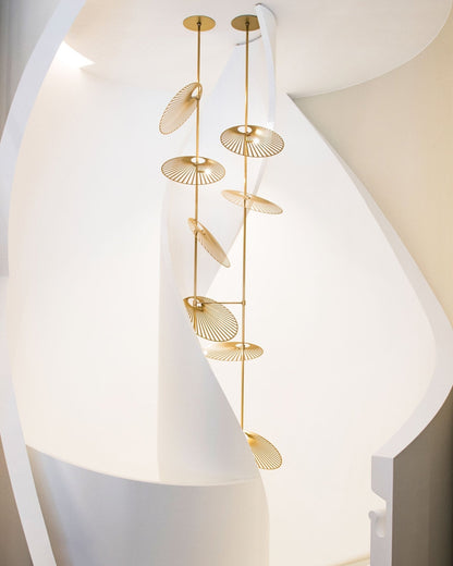 Cattail Leaf Chandelier with Adjustable Height — detail view
