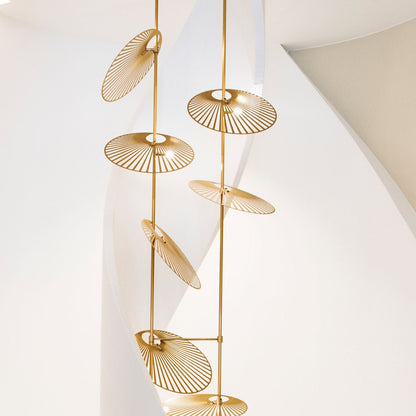 Cattail Leaf Chandelier with Adjustable Height