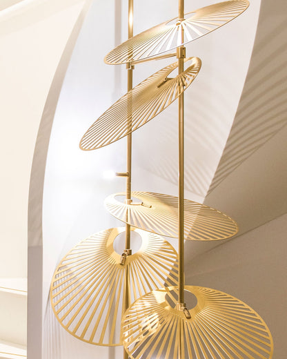 Cattail Leaf Chandelier with Adjustable Height