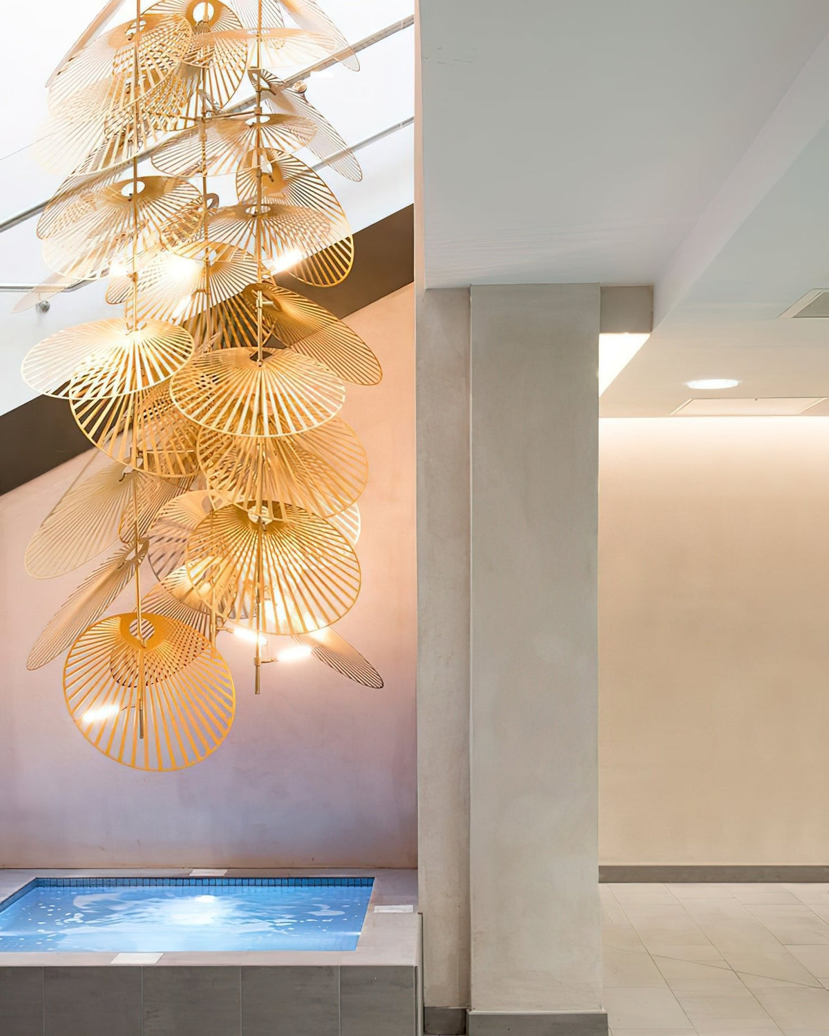 Cattail Leaf Chandelier with Adjustable Height