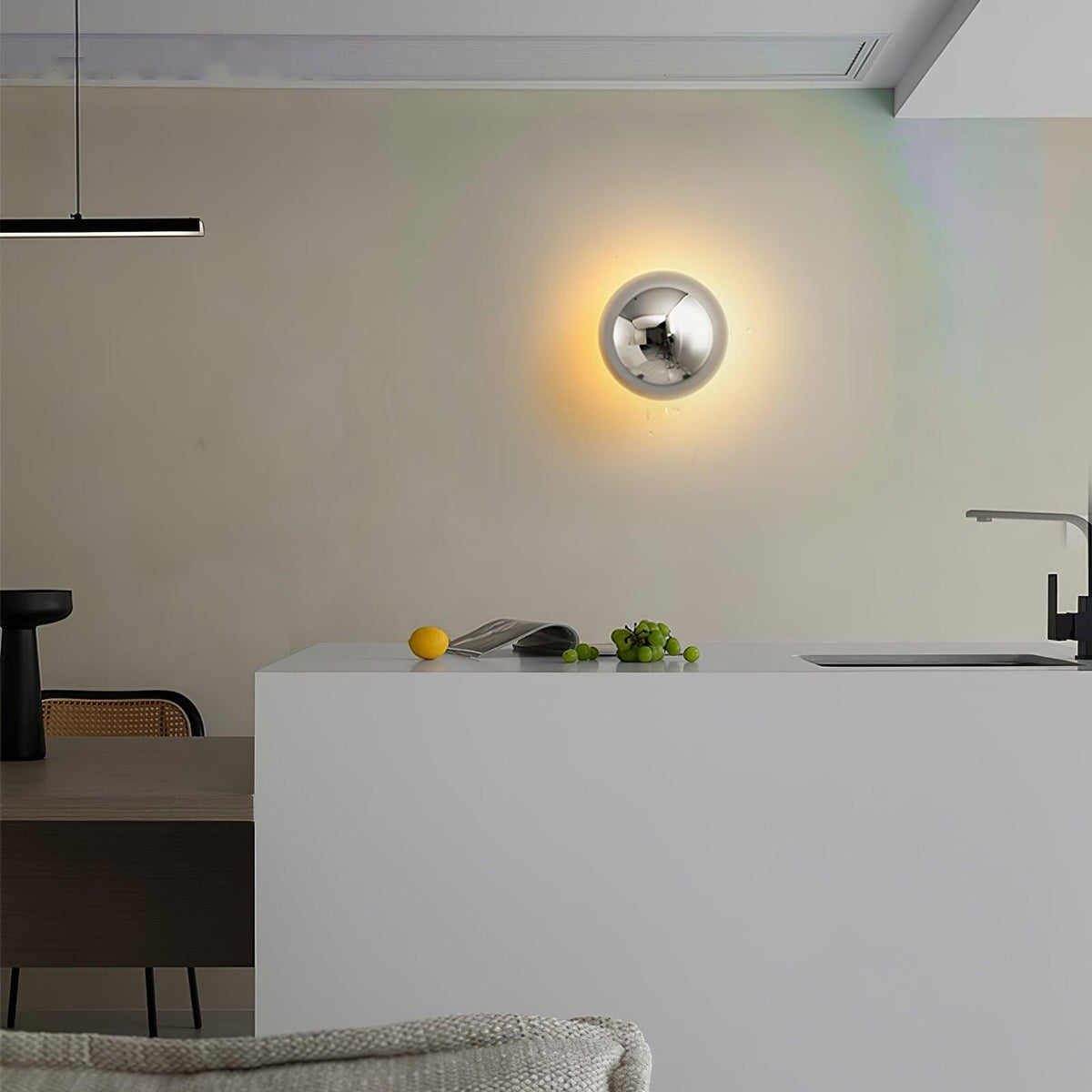 Sphere Wall Sconce with Adjustable Brightness