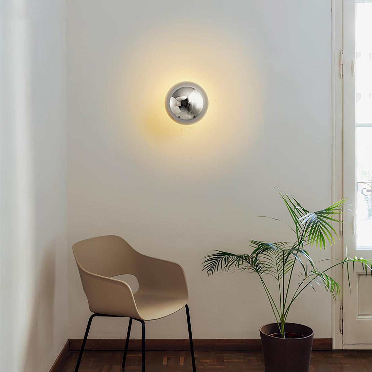 Sphere Wall Sconce with Adjustable Brightness