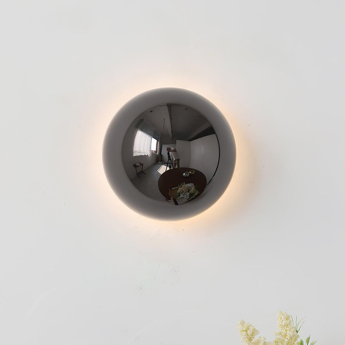 Sphere Wall Sconce with Adjustable Brightness