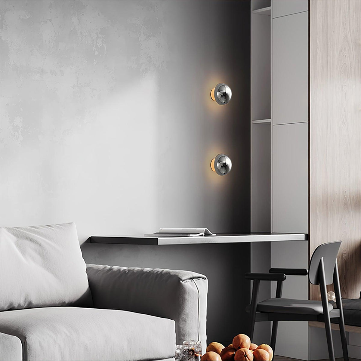 Sphere Wall Sconce with Adjustable Brightness