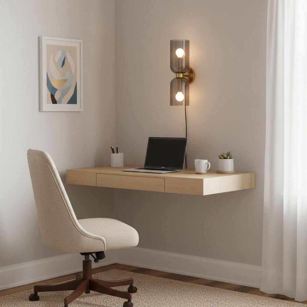 Glass Plug-In Wall Lamp with Adjustable Brightness