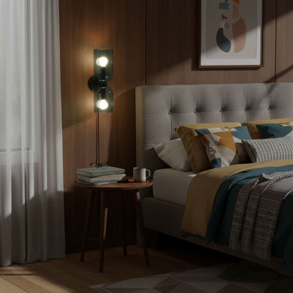 Glass Plug-In Wall Lamp with Adjustable Brightness