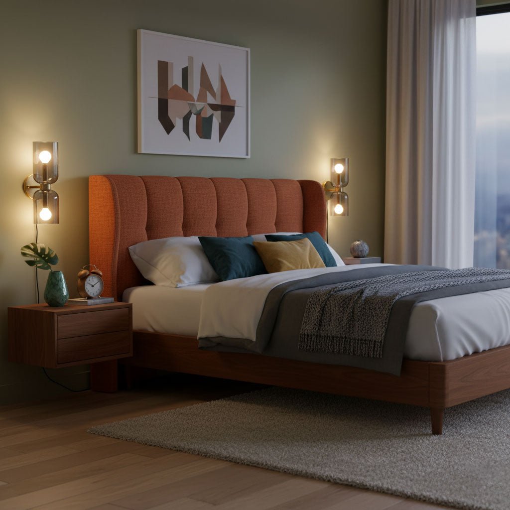 Glass Plug-In Wall Lamp with Adjustable Brightness