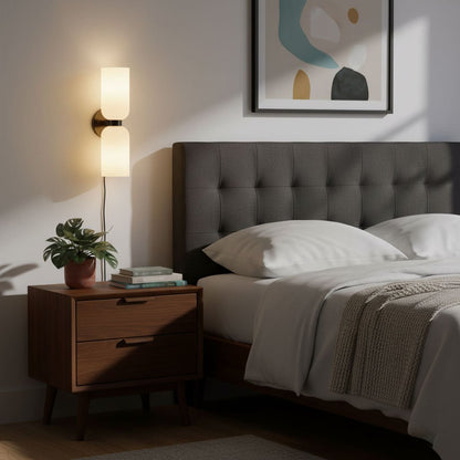 Glass Plug-In Wall Lamp with Adjustable Brightness