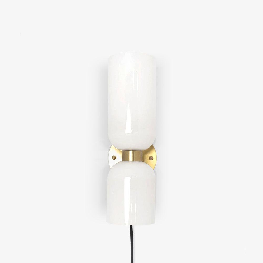 Glass Plug-In Wall Lamp with Adjustable Brightness