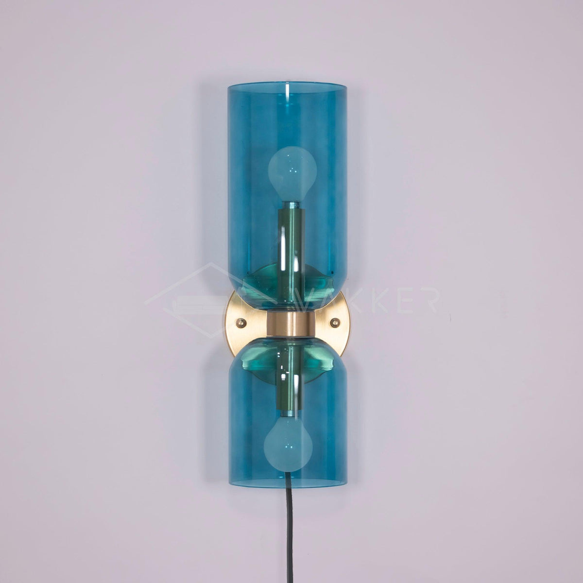 Glass Plug-In Wall Lamp with Adjustable Brightness