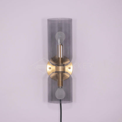 Glass Plug-In Wall Lamp with Adjustable Brightness — side view