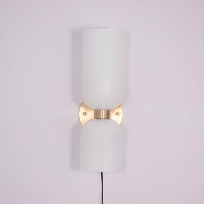 Glass Plug-In Wall Lamp with Adjustable Brightness