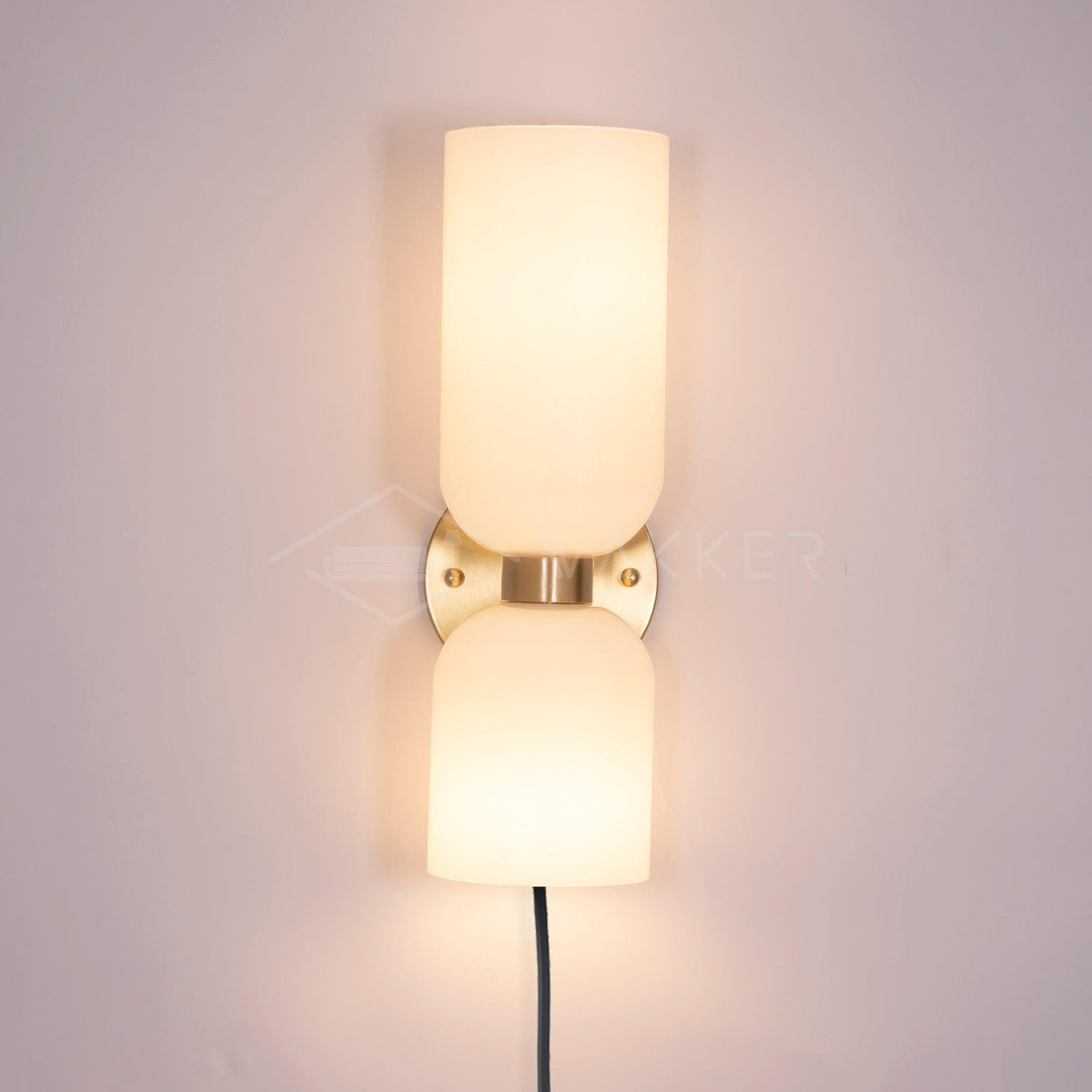 Glass Plug-In Wall Lamp with Adjustable Brightness — front view