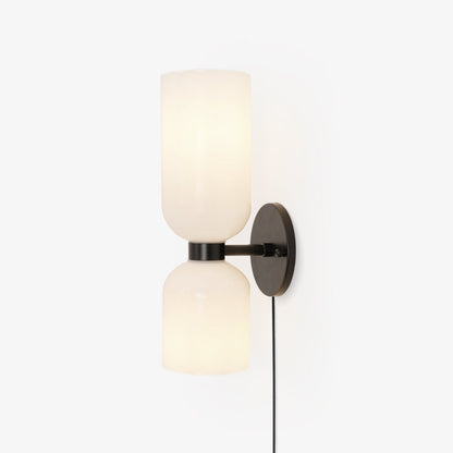 Glass Plug-In Wall Lamp with Adjustable Brightness