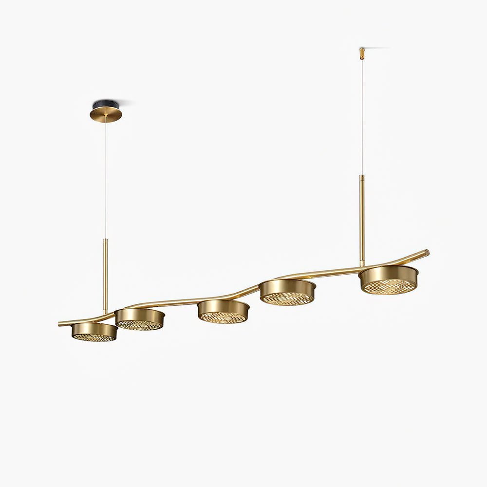 Linear Crystal Chandelier with Adjustable Height — detail view