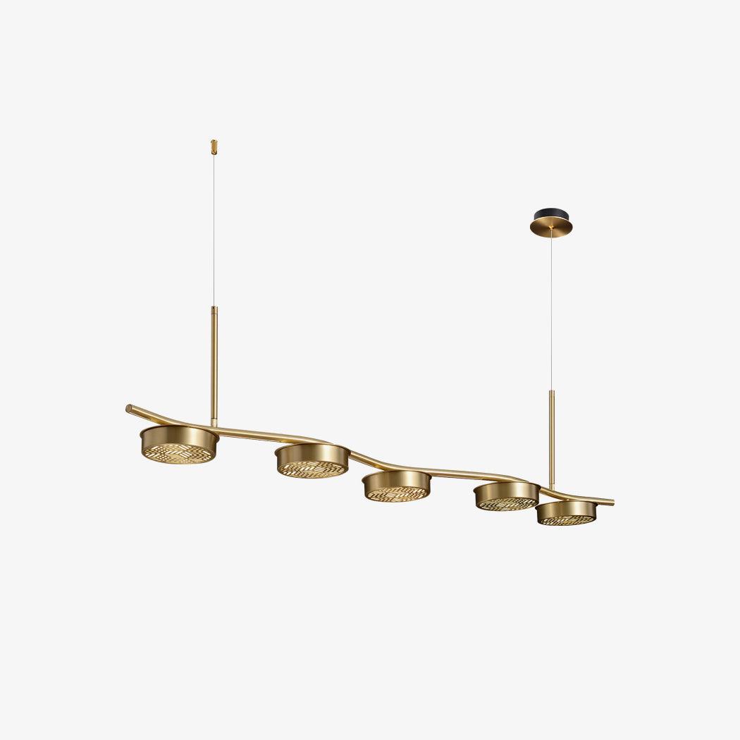 Linear Crystal Chandelier with Adjustable Height