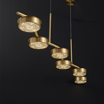 Linear Crystal Chandelier with Adjustable Height