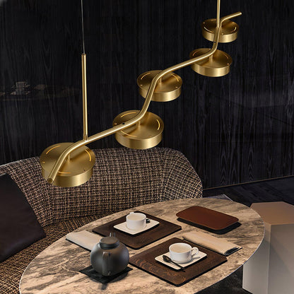 Linear Crystal Chandelier with Adjustable Height