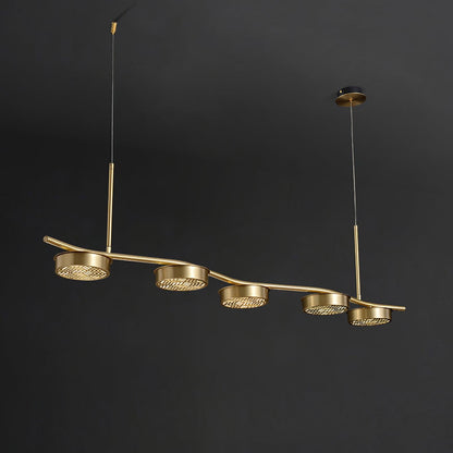 Linear Crystal Chandelier with Adjustable Height
