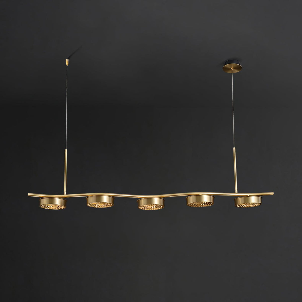 Linear Crystal Chandelier with Adjustable Height