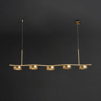 Linear Crystal Chandelier with Adjustable Height
