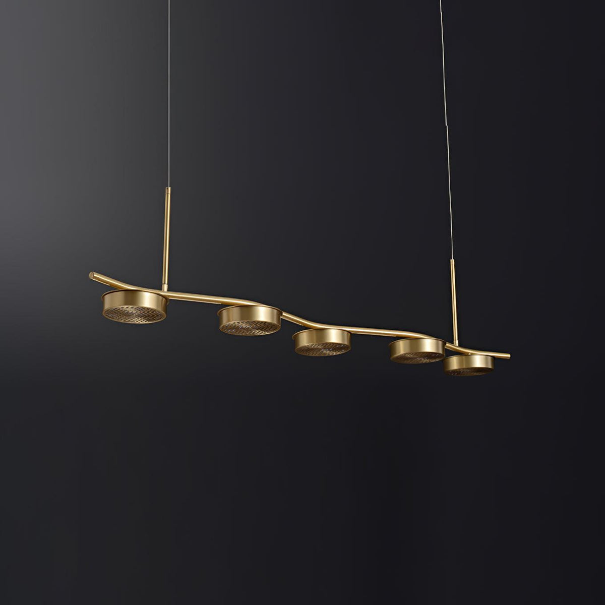 Linear Crystal Chandelier with Adjustable Height