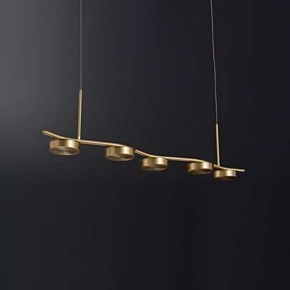 Linear Crystal Chandelier with Adjustable Height