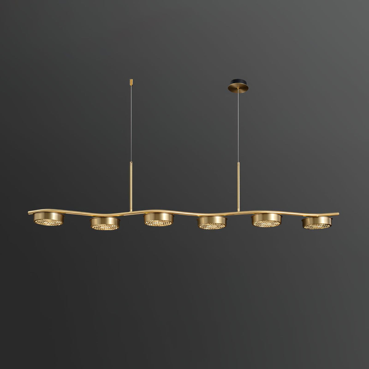 Linear Crystal Chandelier with Adjustable Height
