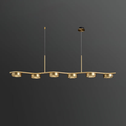 Linear Crystal Chandelier with Adjustable Height