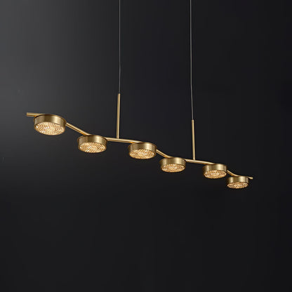 Linear Crystal Chandelier with Adjustable Height