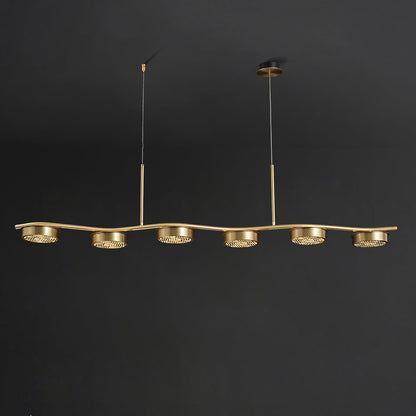 Linear Crystal Chandelier with Adjustable Height — side view