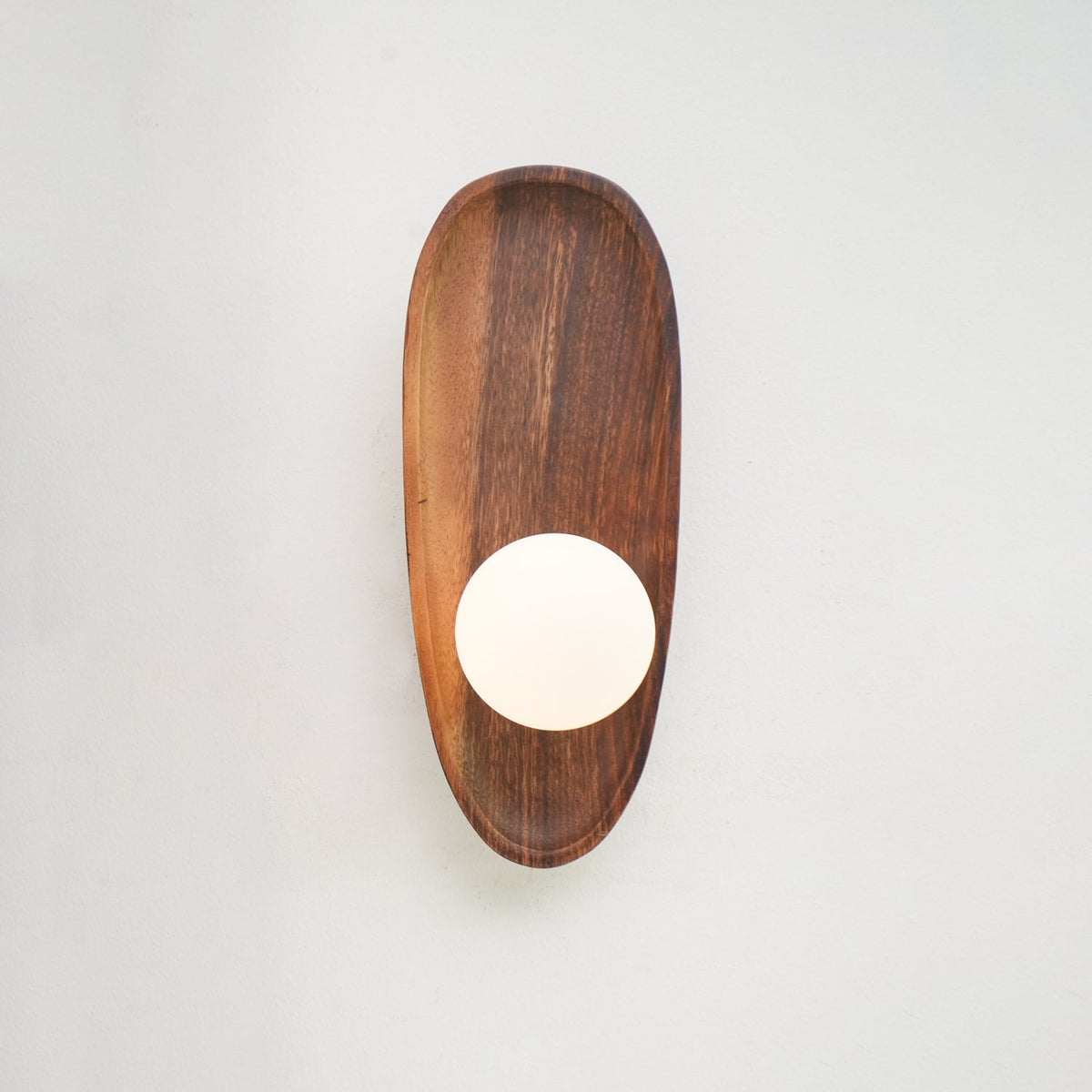 Walnut Wall Lamp with Adjustable Brightness