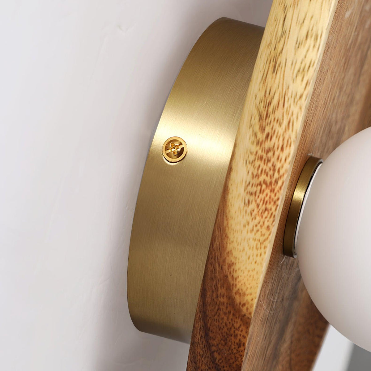 Walnut Wall Lamp with Adjustable Brightness