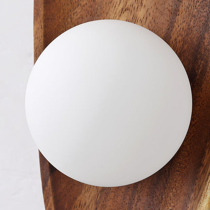 Walnut Wall Lamp with Adjustable Brightness