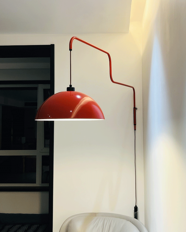 Round Plug-In Wall Lamp with Adjustable Brightness — front view