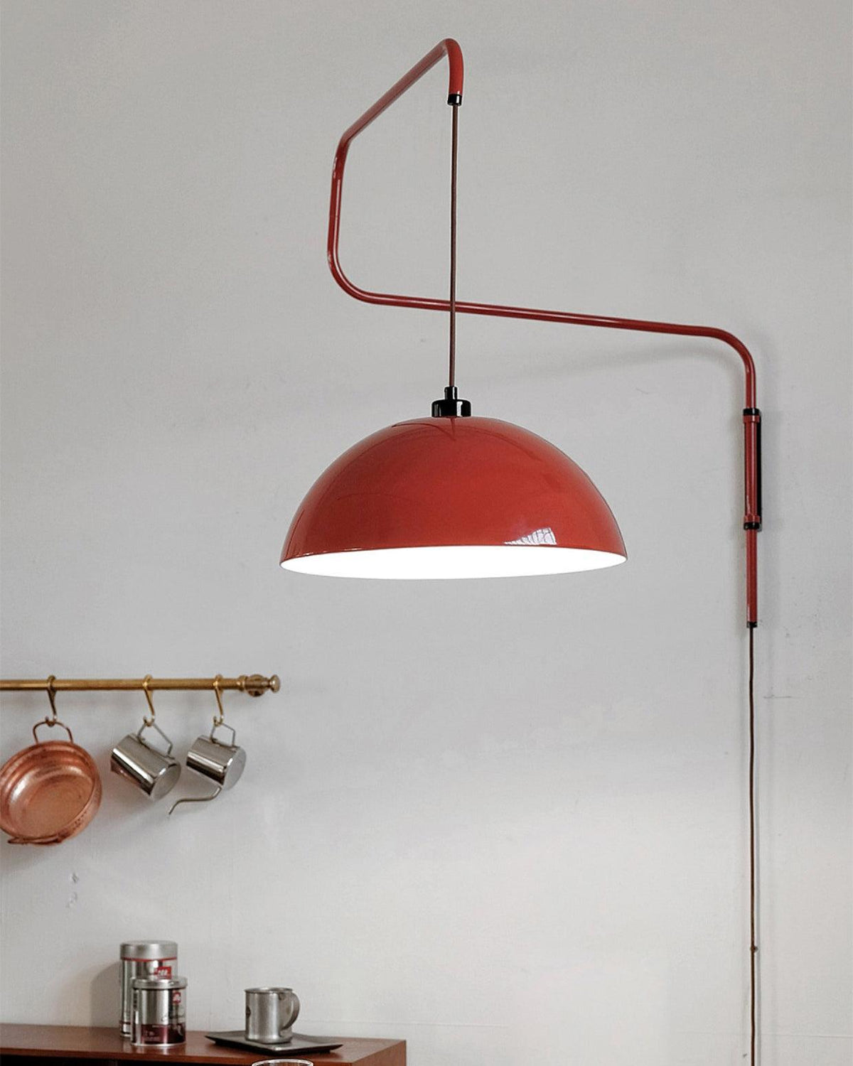 Round Plug-In Wall Lamp with Adjustable Brightness