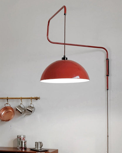 Round Plug-In Wall Lamp with Adjustable Brightness